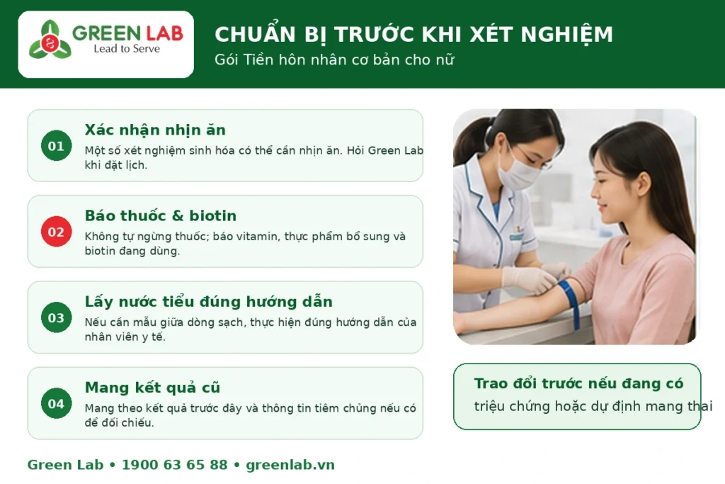 xét nghiệm tiền hôn nhân cho nữ